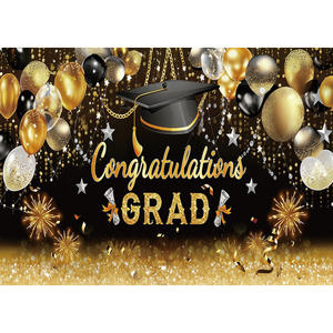 Toile de fond photographique Bleu Argent Classe de 2026, Décor de remise de diplôme, Bannière de fête avec ballons et feux d'artifice, Personnalisable pour la remise de diplôme - Product Image 5