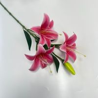 Große künstliche Lilie mit Real Touch Rose Faux Flower Red für Hochzeits feier Dekor Home Hotel Office Garden Craft Art Decor