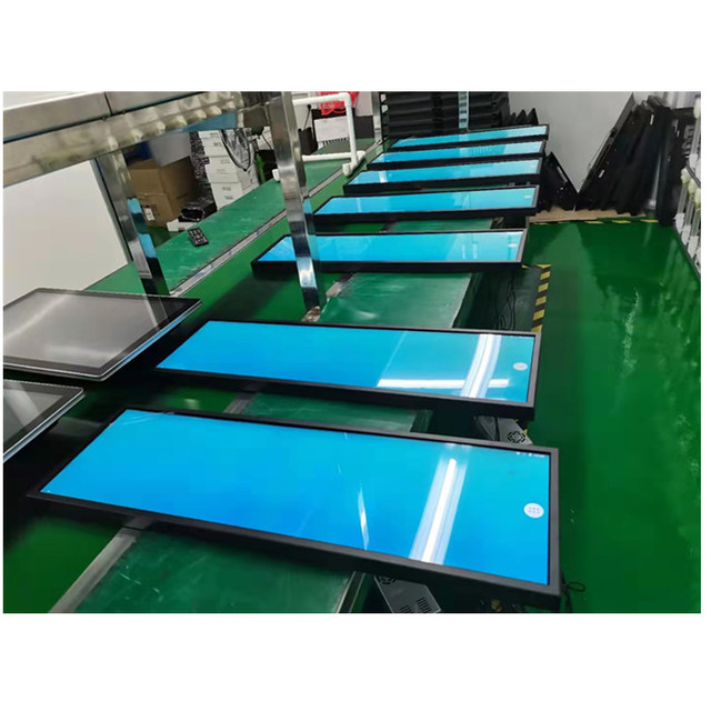 19 24 28 35 Inch Ultra Wide Stretched Bar LCD Display Monitor Commercial Indoor Shelf Advertising Screen With Android Network