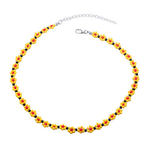 Popular Handmade Summer Hawaii Colorful Boho Glass Bead Pearl <strong>Hawaiian</strong> Daisy Flower Chain Necklace <strong>Jewelry</strong> Women - Product Image 4