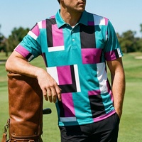Chemises de golf en tissu jersey pour hommes avec logo personnalisé, séchage rapide, antibactériennes, manches courtes, polyester et élasthanne, impression numérique décontractée