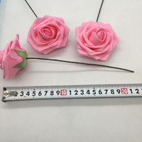 Prix de gros Nicro, roses artificielles en PE colorées de 8 cm avec tige, fleurs artificielles pour bouquet de mariée, décoration de mariage, fournitures pour fêtes