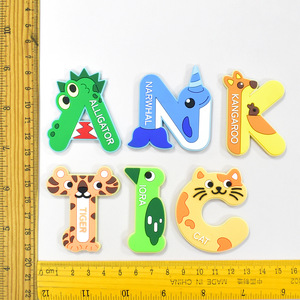 Juguete educativo para niños dibujos animados animales nevera imán letra minúscula rompecabezas juguetes bebé silicona rompecabezas magnético pegatina - Product Image 4