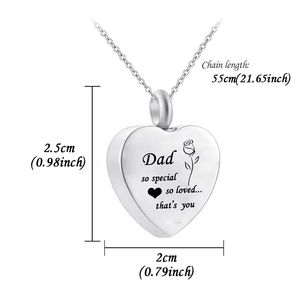 Tempat Abu Jenazah Bentuk Hati untuk Kenang-kenangan Ayah Ibu, Wadah Abu Jenazah Khusus dari Baja Anti Karat, Termasuk Perlengkapan Isi, untuk Menghormati Orang Tercinta - Product Image 2