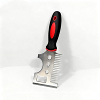 Rouleau à peinture multifonctionnel en acier inoxydable, couteau à mastic et pinceau avec manche en caoutchouc