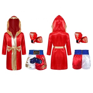 Costume de cosplay de boxe pour garçons de 6 à 16 ans, robe à capuche avec ceinture et short, logo personnalisé, vêtements de sport - Product Image 5