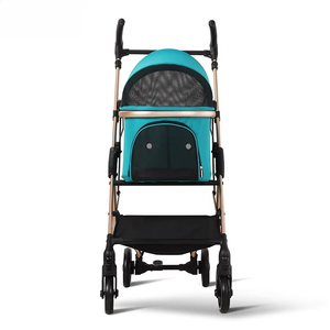 Passeggino di lusso per animali domestici di piccole dimensioni pieghevole in lega di alluminio quattro 4 ruote carrello da viaggio approvato dalla compagnia aerea gatti altri trasportini - Product Image 5