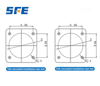 Connecteur de prise industrielle aviation mâle/femelle SFE CEE/IEC60309 étanche IP44 16A 32A 63A 125A 6H 2P+E 3 broches/4 broches/5 broches