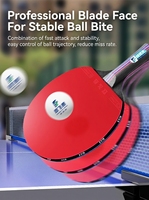 Raquette de tennis de table professionnelle SFSBAT5 - Poignée horizontale droite, 7 plis, bois plein + fibre de carbone, pointe lourde, raquette légère