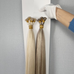 โรงงานจีน ผลิตภัณฑ์ต่อผมแท้ 100% ขนาด 10-30 นิ้ว สีออมเบร ต่อผมแบบแฮนด์ไทด์  แบบบาลายาจ ขายส่ง - Product Image 1