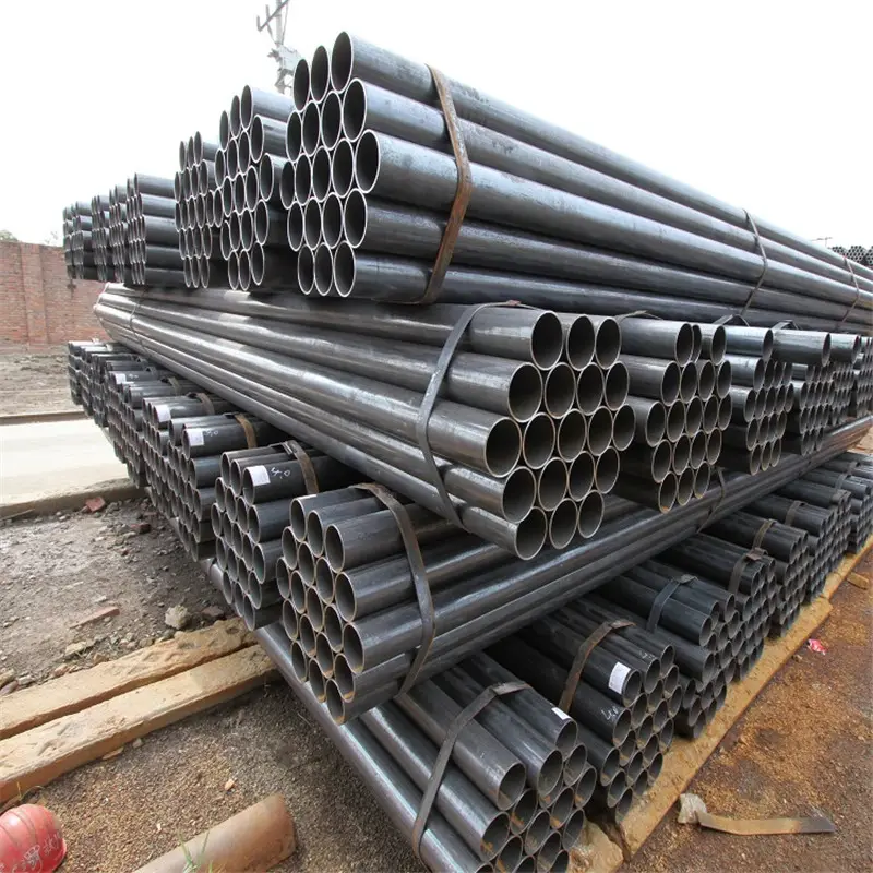 ERW Iron Black Carbon Steel Pipe Welded Hot Rolled Surface 6m Length API Compliant Structure JIS Certified Punching Service