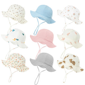 Sombrero de Sol de muselina para bebé, gorros de cubo de dibujos animados para niña, gorro de algodón para playa al aire libre, accesorios para bebé de 0 a 12M - Product Image 1