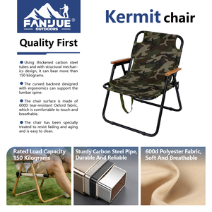Chaise Kermit pliable en fer massif, robuste, pour extérieur, plage, patio, jardin, pique-nique, vente en gros directe d'usine, MOQ 100 pièces - Product Image 2