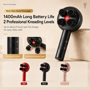 Masseur de tête électrique rechargeable, brosse de massage du cuir chevelu imperméable, outil de soin des cheveux à lumière rouge - Product Image 3