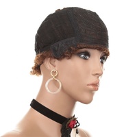 Wig rambut pendek ikal Afro populer wig rambut manusia grosir Wig keriting ikal afro rambut manusia untuk WANITA HITAM
