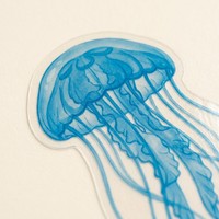 Feuilles d'autocollants personnalisées en PET transparent, découpées à la forme, avec cristaux 3D en relief, UV, motif méduse mignonne et thème océan