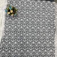 Tissu en maille jacquard en polyester de qualité supérieure, dentelle française de luxe pour la décoration intérieure