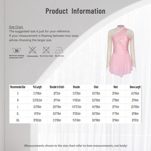 Vestido de patinaje artístico para mujer, cuello simulado, manga de malla, falda de gasa con pedrería, traje de patinaje sobre hielo diagonal, leotardo personalizado - Product Image 6