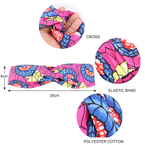 Bandas para el cabello <span class=keywords><strong>de</strong></span> algodón y poliéster a la moda, envoltura para el cabello con patrón africano, accesorios para mujer, turbante cruzado trenzado, <span class=keywords><strong>diadema</strong></span> con estampado Floral - Product Image 3