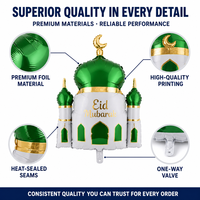 Ballons en aluminium Eid Mubarak en gros, 4 couleurs, personnalisables OEM pour le Ramadan Kareem, événements islamiques et décoration de magasin