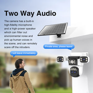 O-kam PRO APP BG621ZS 12MP Inalámbrico 4G Cuatro lentes Cámara de seguridad para exteriores 10X <span class=keywords><strong>Zoom</strong></span> PTZ AOV Cámara Color Visión nocturna Cámara solar - Product Image 6