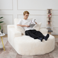 Canapé simple compressé Atunus Nordic, éponge haute densité, meubles blancs beige, canapé pour chambre à coucher, salon, canapé ovale paresseux