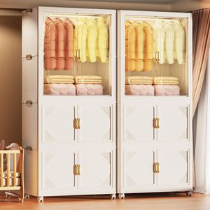 Armario de Almacenamiento Plegable para Dormitorio, Armario de Fácil Instalación, Armario para Juguetes y Ropa de Niños, Organizador de Armario Multicapa para Bebés - Product Image 1