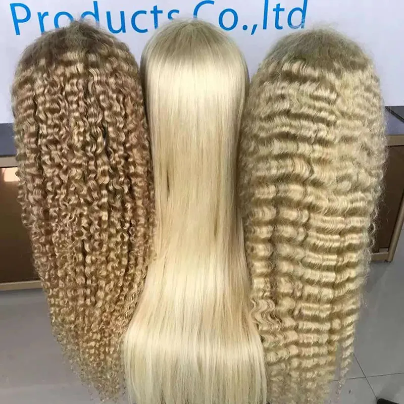 Top Quality Preplucked Glueless 40 Inch 613 13x6 Hd Lace Frontal Wig Raw Human Hair Cheap 613 Lace Front Wig For Black Women