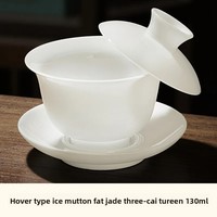 Service à thé en céramique Gaiwan à trois talents glace Jade porcelaine chinois Kung Fu thé brassage tasse bol glace Jade porcelaine soupière