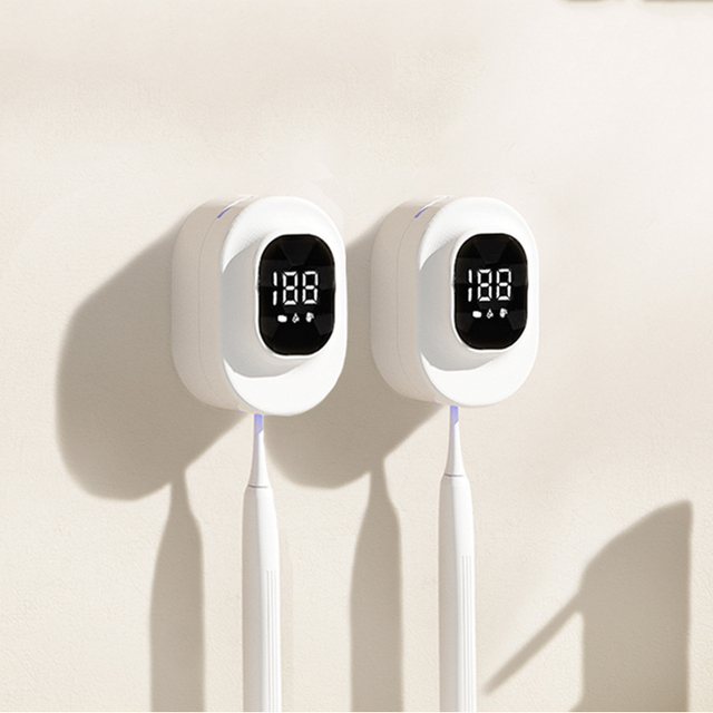 OEM Design Wall-Mounted UV Toothbrush Sterilizer Portable Mini Smart Sanitizer Dryer Holder UVC LED Light USB Type-C Charging