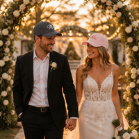 Casquette de baseball formelle en sergé de coton personnalisée OEM pour mariage, avec impression en relief de la lettre BRIDE, pour la fête nuptiale, 6 panneaux, visière incurvée, vente en gros