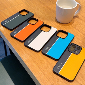 Funda Trasera de Cuero Mate de Lujo con Línea Fluorescente en Color de Contraste para OnePlus 15 5G - Product Image 3