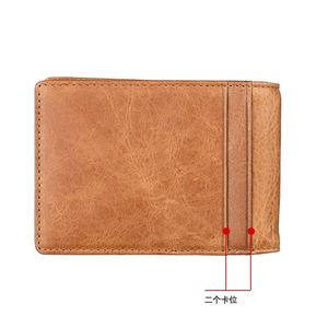Portefeuille court en cuir de vache véritable, mode, RFID, pour hommes et femmes, porte-cartes, pince à billets - Product Image 4