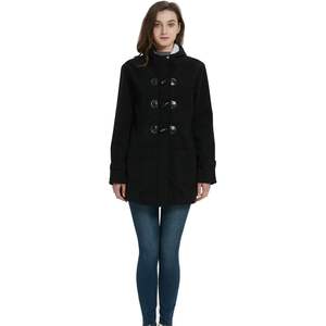 Veste en laine mélangée classique d'hiver pour femme, sur mesure, manches longues, vêtement d'extérieur chaud, noir, taille XL - Product Image 2