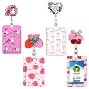 Fun Goose Nurse Badge Scroll with Retractable <b>Clip</b>, Cute Strawberry Medical Badge Set, Teacher and Nurse Gift - Product Image 1