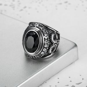 Signet <b>Ring</b> Mens <b>Rings</b> Gothic <b>Rings</b> Black <b>Ring</b> Mens Gemstone <b>Rings</b> Vintage Style Bold Oval Stone <b>Statement</b> Classic Heavy Band - Product Image 4