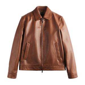 Veste en cuir PU pour homme, coupe slim, mode streetwear, hiver, logo personnalisé, haute qualité, vente en gros - Product Image 2