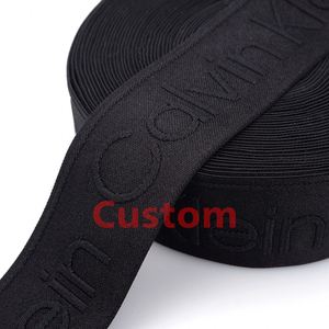 Customized Elastic 3D Raised Logo Jacquard Woven Spandex/Nylon <b>Webbing</b> for Exercise Underwear - Product Image 3
