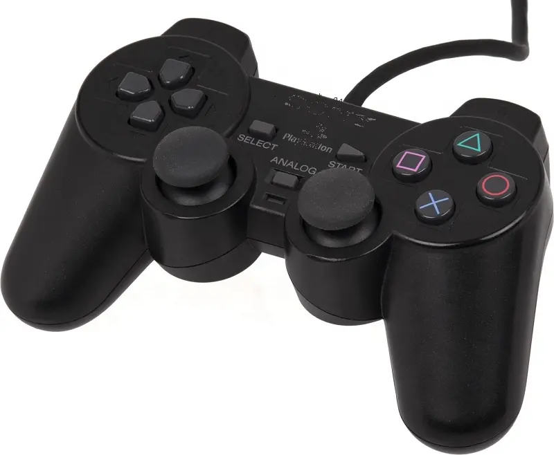 جديد PS2 السلكية جهاز التحكم في عصا التحكم غمبد أسود