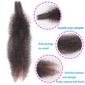 Extensions de cheveux synthétiques pré-étirées Afro Kinky de 10 pouces pour tresses au <span class=keywords><strong>crochet</strong></span> pour femmes - Vente en gros - Product Image 2