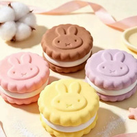 Jouet Squishy Lapin Sucré en Forme de Biscuit, à Rebond Lent, en Matériau PU Écologique, Anti-Stress, Jouet à Presser pour Enfants et Adultes