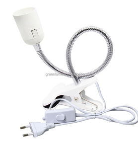 Portalámparas Flexible de cuello de cisne E27 con interruptor de Clip, Cable de enchufe de la UE, Base de enchufe de bombilla LED, cabezal de lámpara individual/Doble - Product Image 1