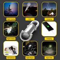 Corps de lampe ABS 300 lumens EDC Charge USB IP65 Classé 1000 lumens Lampe torche LED rechargeable portable à clé