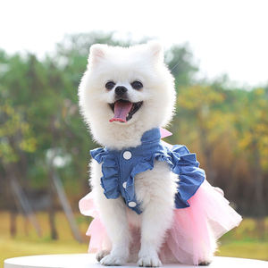 Qbellpet Gros Style Coréen Chiot Cowboy Jupe Jean Animaux Robe Printemps Été Pet Gaze Jupe Convient pour Chiens et Chats - Product Image 4