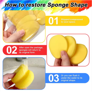 Spugna Circolare Gialla per Pittura, Spugna Sintetica per Artisti, Spugna per Acquerello, Pittura, Artigianato, Ceramica, Uso Domestico - Product Image 5