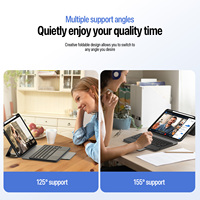 Clavier sans fil avec étui pour iPad Air 11 2025, pavé tactile multipoint et support magnétique détachable