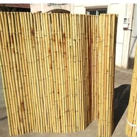 Rollos de Cercas Decorativas de Bambú Amarillo Rústico Natural de Alta Calidad, Ecológicas, para Balcón y Jardín