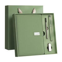 Ensemble cadeau de carnet A5 en similicuir de luxe léger pour bureau, personnalisable avec logo pour usage professionnel