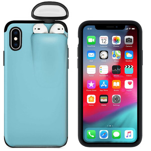 auriculares 2 en 1 para airpods, funda de teléfono para iphone 6/7/8/<span class=keywords><strong>6s</strong></span>/7s/8s/X/XR/XS MAX/11/11 pro/11 pro max - Product Image 6