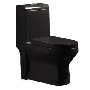 KD-05CT Chaozhou Sanitärkeramik individuell schwarze Farbe Toilette westlicher Stil Badezimmer einteilig schwarz glasiertes Keramik-Wasserklosett
